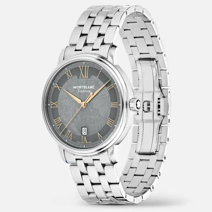 Montblanc orologio Tradition Automatic Date 40 mm grigio automatico acciaio 132433 Capodagli 1937