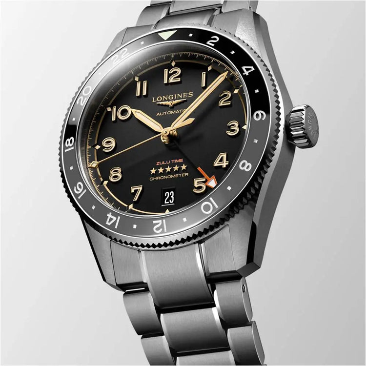 Longines orologio Spirit Zulu Time 39mm antracite automatico titanio L3.802.1.53.6 Capodagli 1937