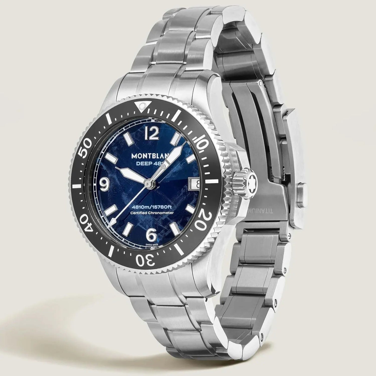 Montblanc orologio Iced Sea 0 Oxygen Deep 4810 43mm blu automatico titanio 135634 Capodagli 1937