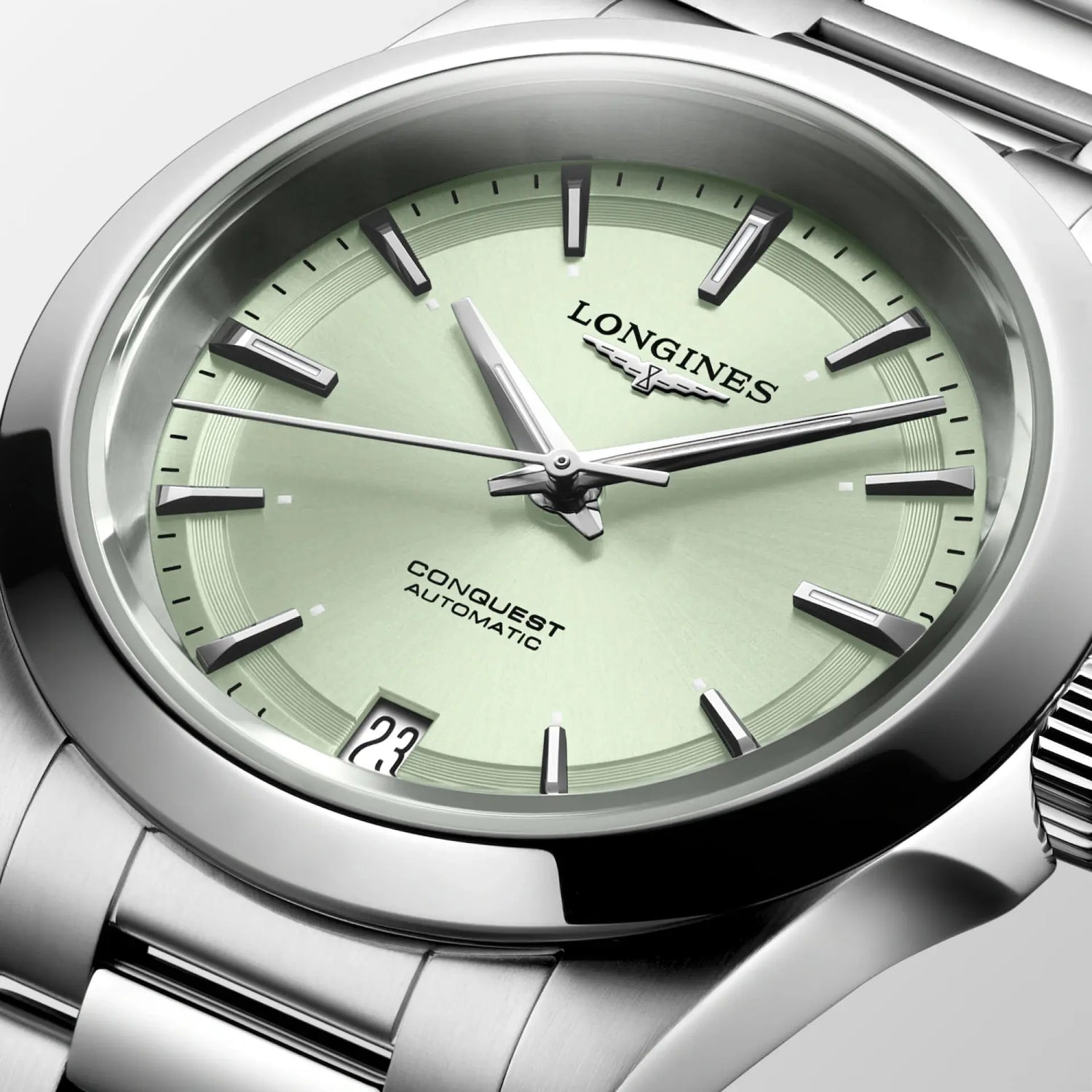 Longines orologio Conquest 34mm verde automatico acciaio L3.430.4.02.6 Capodagli 1937