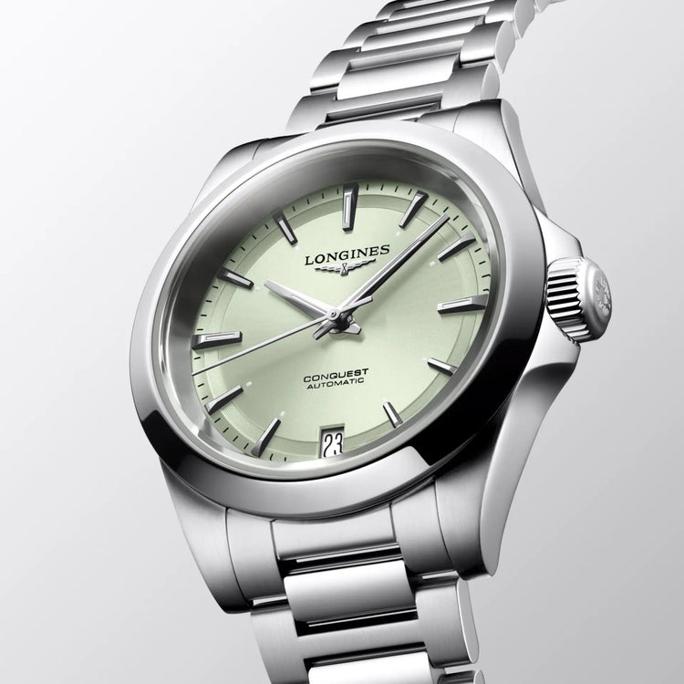 Longines orologio Conquest 34mm verde automatico acciaio L3.430.4.02.6 Capodagli 1937