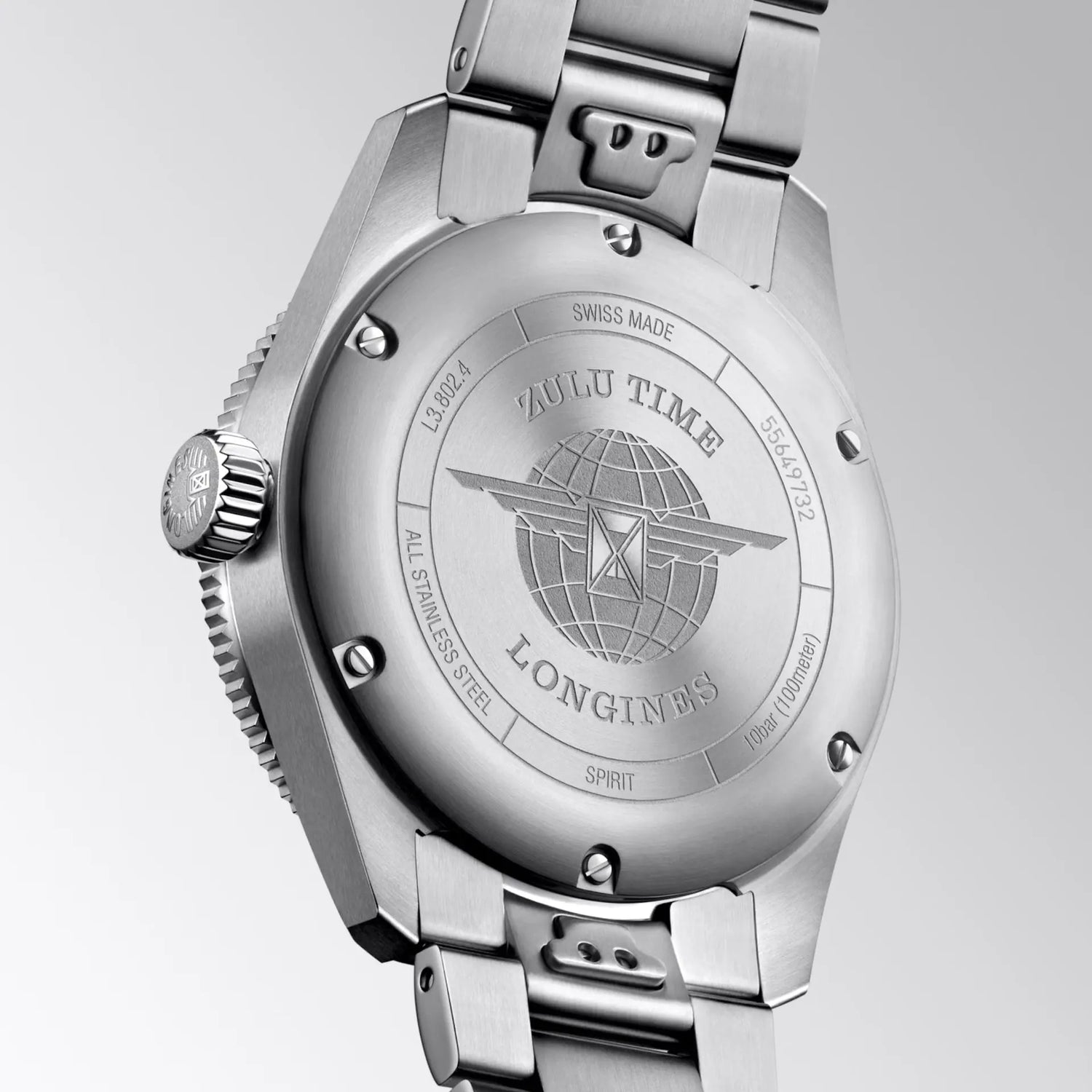 Longines orologio Spirit Zulu Time 39mm antracite automatico acciaio L3.802.4.60.6 Capodagli 1937