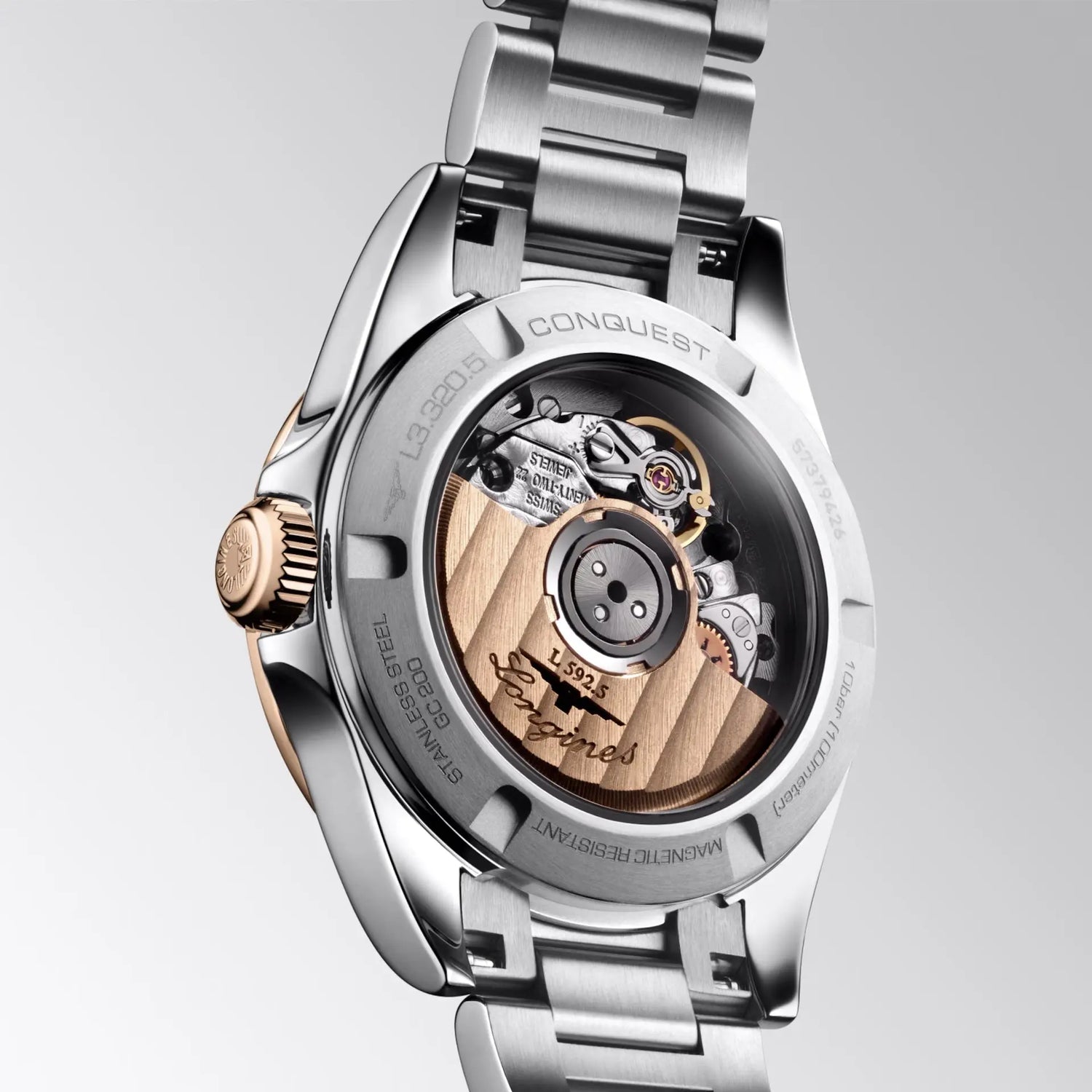 Longines orologio Conquest 30mm blu automatico acciaio finiture PVD oro rosa L3.320.5.92.6 Capodagli 1937