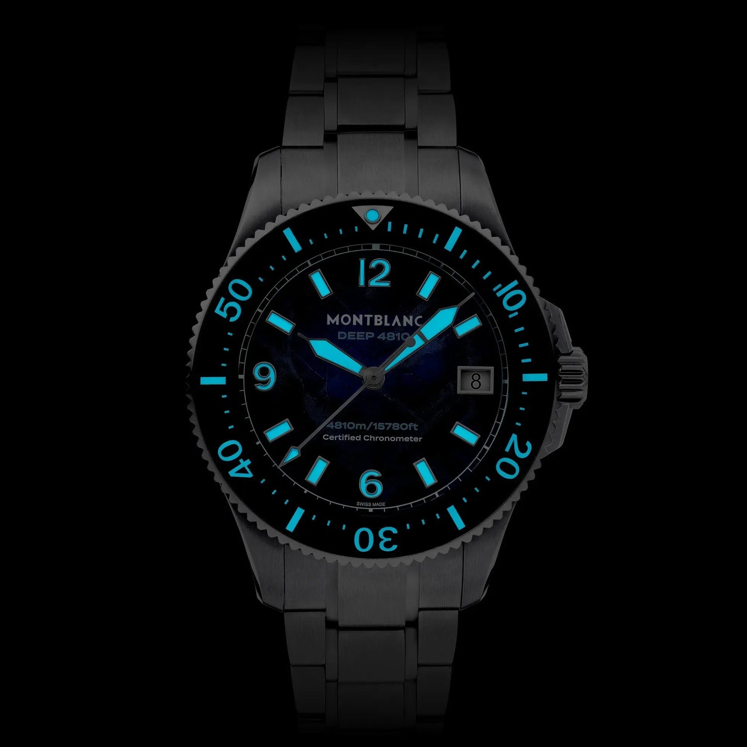 Montblanc orologio Iced Sea 0 Oxygen Deep 4810 43mm blu automatico titanio 135634 Capodagli 1937