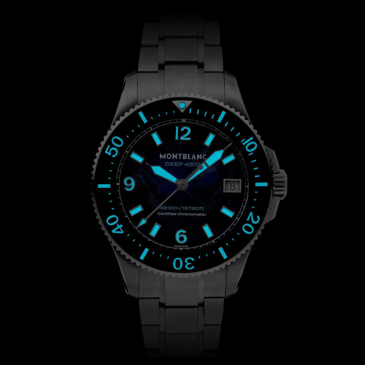 Montblanc orologio Iced Sea 0 Oxygen Deep 4810 43mm blu automatico titanio 135634 Capodagli 1937